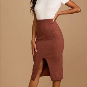 Free People Skyline Ribbed Midi Skirt
